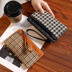 New houndstooth contrast color, cute card holder, mini coin clutch and key storage