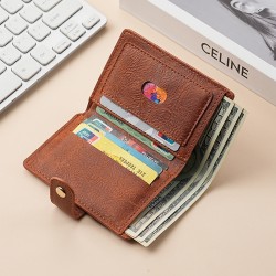 Men's high-end wallet, exquisite and compact, multifunctional, pleated short wallet, ultra-thin, minimalist, integrated small wallet and card holder.