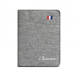 Slim canvas short wallet, simple driver's license and card holder, student-friendly, slim wallet.