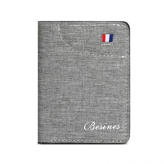 Slim canvas short wallet, simple driver's license and card holder, student-friendly, slim wallet.