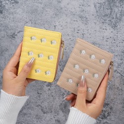 New fashionable Korean-style cute embroidered women's wallet, wholesale, simple short 20% fold coin and card holder