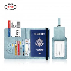 PU leather anti-magnetic passport bag, luggage tag set, leather anti-theft RFID passport holder, ID bag, passport holder