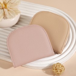 New semi-circular mini women's wallet, cute, simple, small, solid color, versatile short coin purse