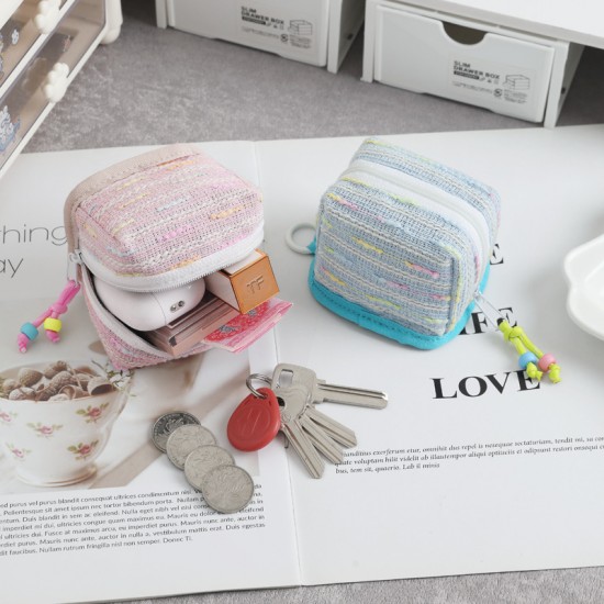 New mini Chanel-style key and coin purse, universal storage for lipsticks, a girly and convenient storage solution for on-the-go