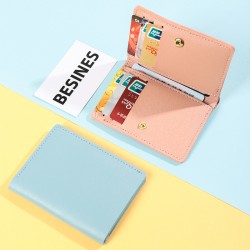 Best-selling foreign trade style, simple small wallet, multi-functional card slots, integrated bill compartment, anti-magnetic leather wallet