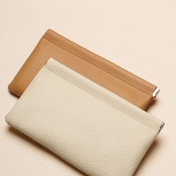 New genuine soft leather spring-loaded automatic-closing earphone storage bag, wireless earphone and data cable portable coin purse