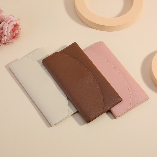 Genuine Soft Leather Japanese Wallet, Women's Tri-fold Credit Card Holder, Folding Card Holder, Litchi-grain Cowhide Zipper Coin Purse for Women