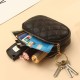 New leather diamond-patterned clutch, mini coin purse, double zippered storage coin purse for women.