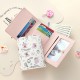 Cute and creative tri-fold wallet, large capacity, multiple card slots, ID bag, coin purse, student multi-function folding wallet for women.