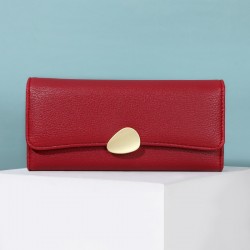 hot selling fashion women's wallets, classic lychee-patterned tri-fold wallets, long clutches.