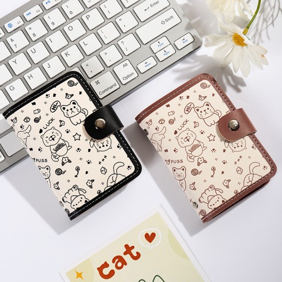 New cartoon student women's card holder, ultra-thin, anti-demagnetization, multi-functional ID wallet