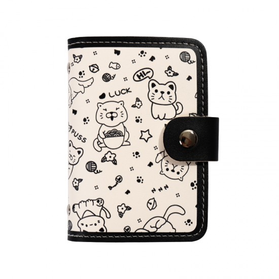 New cartoon student women's card holder, ultra-thin, anti-demagnetization, multi-functional ID wallet