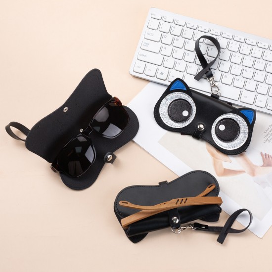 Customized glasses bag for outdoor use, with glasses bag pendant. Sunglass case, goggles holder, glasses case, PU sunglasses bag