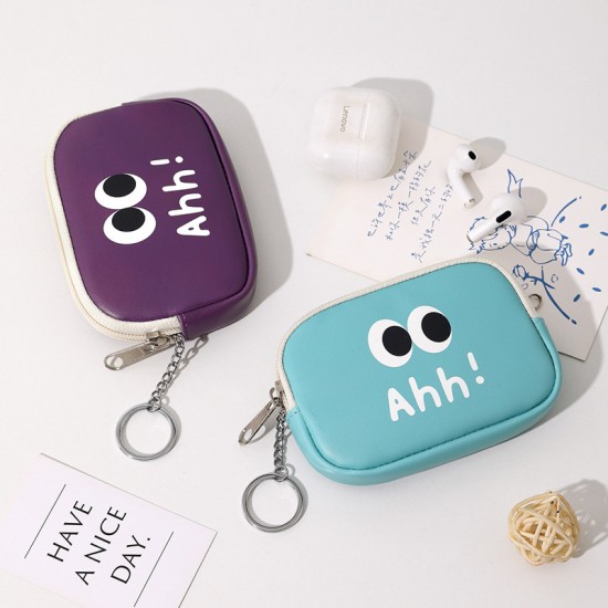 New cute cartoon coin purse, genuine soft leather mini coin purse, niche design, ins soft leather storage bag for women