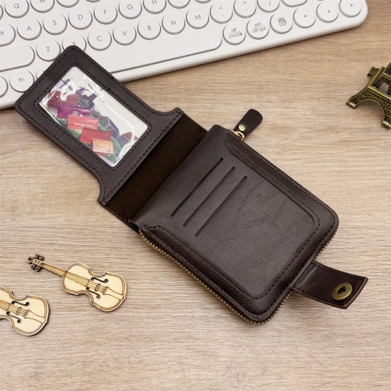 New cross-border men's wallet, high-end retro zippered coin storage, AliExpress hot item in stock.