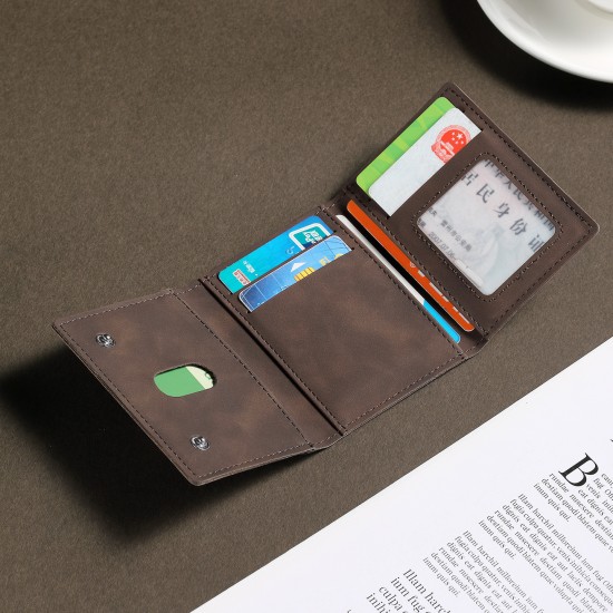 Cross-border European and American Vintage Card Holder, Ready-to-Stock, Multi-card Slot Men's Soft Leather Wallet, RFID Business Card Holder, Wholesale Gift