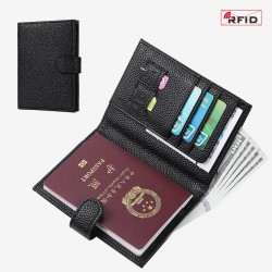 Cross-border women's anti-theft RFID passport bag, multi-function ticket and ID cover, universal PU wallet
