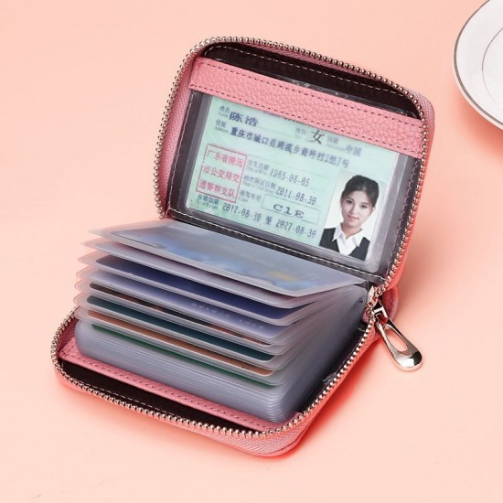 Retro card holder for men, anti-demagnetization, multiple card slots, ultra-thin ID card holder for women, anti-theft, large-capacity bank card holder