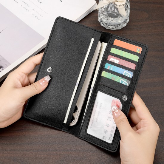 Cross-border Men's Wallet, Long Wallet, Vertical Youth Wallet, Multiple Card Slots, Large Capacity, Simple and Stylish Clutch