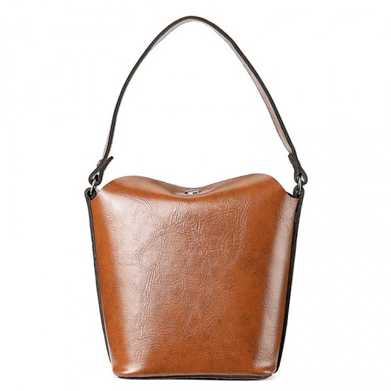 Vintage and versatile soft leather, exquisite and cute coin purse and card holder for women, vegetable-tanned cowhide crossbody mini bucket bag