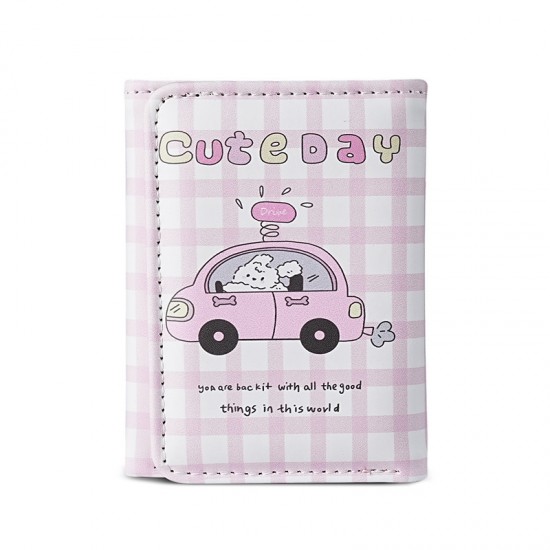 Cute cartoon print coin purse, multifunctional coin and ID two-in-one wallet, cross-border trade wallet, tri-fold card holder