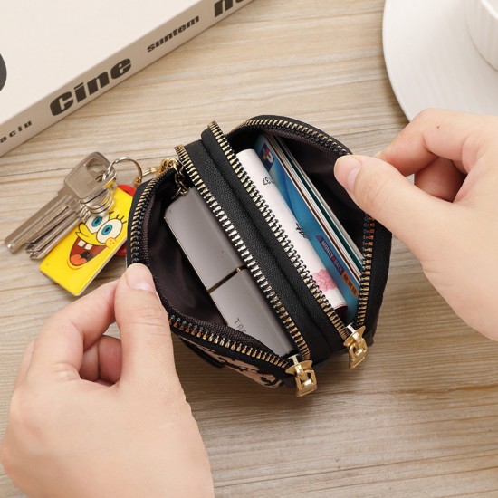 Houndstooth pattern heart-shaped compact coin purse for women, niche design, exquisite high-end coin and lipstick storage, small wallet and card holder