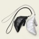 Croissant 2024, niche mini retro key bag, lipstick headphone bag, neck hanging coin purse, decorative white.