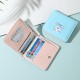 New women's bi-fold coin purse, Korean-style, multi-functional card holder, cartoon print, simple and fresh, Instagram-style.