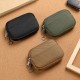 Simple men's and women's birthday-style canvas small coin purse with multi-function zipper, lipstick, earphone, and coin storage bag