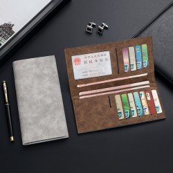 Best-sellingmen's wallet, ultra-thin long, multi-slot casual wallet, solid color, retro PU wallet