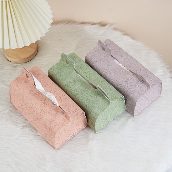Printed tissue box, high-end leather tissue box, home living room, desktop, creative napkin box
