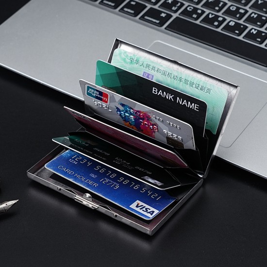 New anti-theft portable metal card holder for men, high-end multi-functional anti-magnetic stainless steel card holder, card case, bank card holder