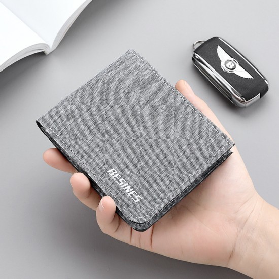 Ultra-thin men's wallet, short version, thin and short youth men's wallet, foldable men's and women's wallet