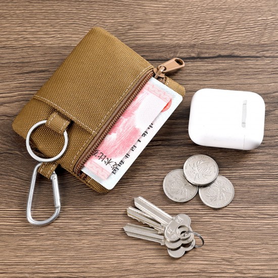 Mini tactical multifunctional men's sports wallet, earphone bag, bank card and coin pouch, mini coin purse