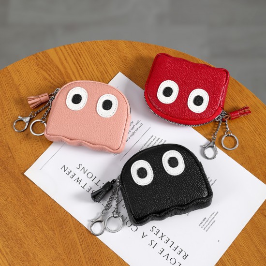 Cute cartoon-themed mini genuine soft leather coin purse Niche design Korean ins soft leather coin purse