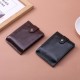 Cross-border Genuine Soft Leather Wallet, Crazy Horse Vintage US Dollar Wallet, Horizontal Button Coin Purse, First-Grain Soft Leather Card Holder