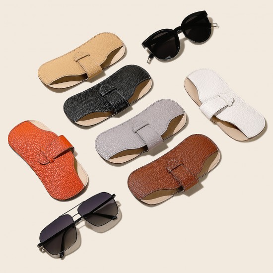 Soft Leather Eyewear Portable glasses case, ins glasses case, anti-stress sunglasses, storage bag and protective case for men and women's glasses.