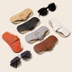 Soft Leather Eyewear Portable glasses case, ins glasses case, anti-stress sunglasses, storage bag and protective case for men and women's glasses.