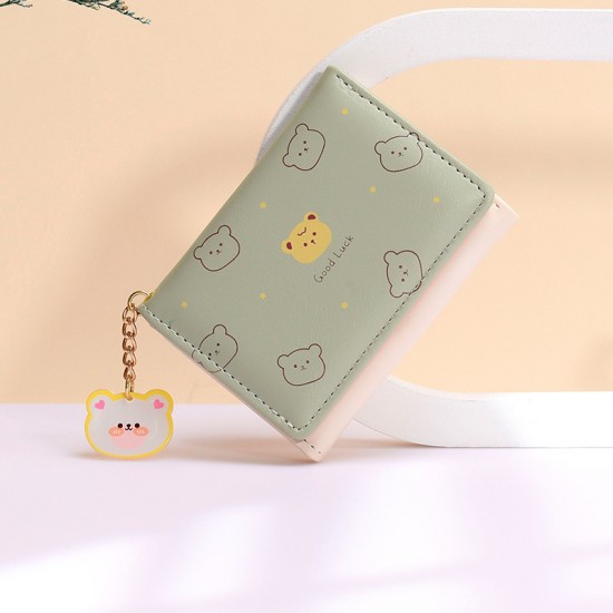 Korean-style small wallet for women, short wallet for women, student fashion, cartoon-themed wallet, thin wallet