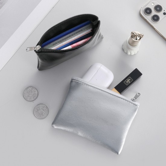 New simple men's and women's long leather zipper wallet, stylish large-capacity clutch, multifunctional casual card holder