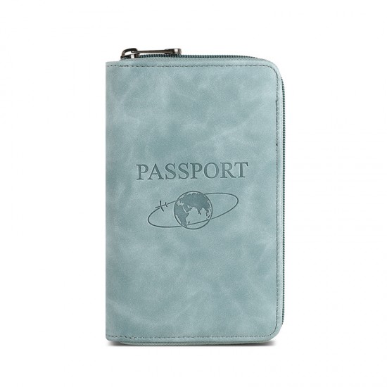 2024 new cross-border RFID anti-magnetic passport holder, short zippered travel passport bag, multi-functional ID storage bag