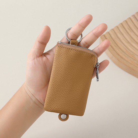 Long mini key holder, three-in-one, car zippered, men's and women's coin, card, and ID storage bag