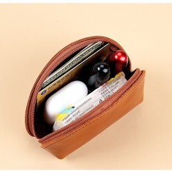 Korean-style creative waxed leathemini coin purse fomen and women, earphone storage bag, multi-function coin purse.