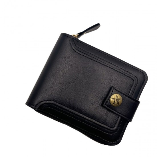 New cross-border men's wallet, high-end retro zippered coin storage, AliExpress hot item in stock.
