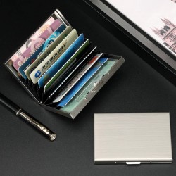 High-end metal card holder for men and women, stainless steel, ultra-thin, anti-demagnetization, compact card case, anti-theft bank card holder.