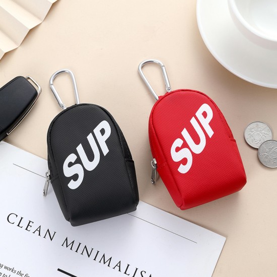 New Trendy Small Square Bag with Lettered Key Holder for Men and Women, Small Bag for Children, Multi-functional Earphone and Coin Storage