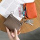 New genuine soft leather women's coin purse, top-grain soft leather, exquisite high-end double zipper, large-capacity key pouch