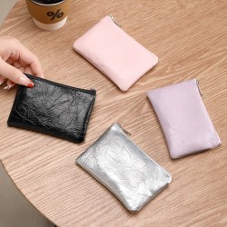 Mini Korean-Style High-Quality PU Coin Purse, Waterproof, Cracked Texture, Fashionable and Portable, Coin Storage, and Coin Purse