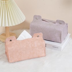 High-quality rattan home pattern buttons, light luxury dining ornament, rectangular tissue box, high-end tissue holder.