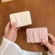 New Korean-style women's card holder, pleated, popular Instagram style, simple mini card holder with multiple card slots, solid color, 100% white Wholesale